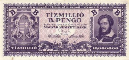 1946. 10.000.000BP (3x) kétféle színváltozat T:I-