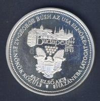 1989. "George Bush látogatása Magyarországon" Ag (999) emlékérem 35,8g T:PP