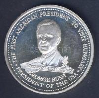 1989. "George Bush látogatása Magyarországon" Ag (999) emlékérem 35,8g T:PP