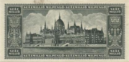 1946. 100.000.000MP "MINTA" perforációval, T:I- (hátoldalon kis folt)