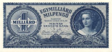 1946. Egymilliárd Milpengő "MINTA" perforációval, T:I