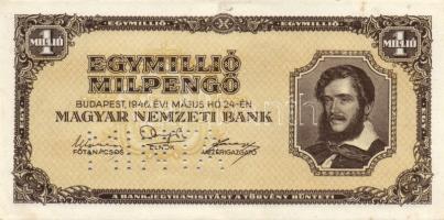 1946. 1.000.000MP "MINTA" perforációval, T:II++ fo.