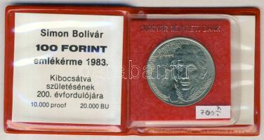 1983. 100Ft "Simon Bolivár" T:BU Eredeti tokban, tanúsítvánnyal!