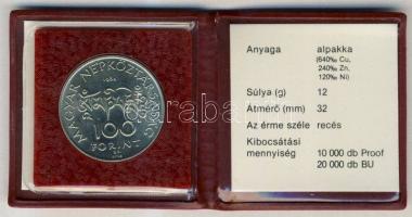 1984. 100Ft "Kőrösi Csoma Sándor" T:BU Eredeti tokban, tanúsítvánnyal!