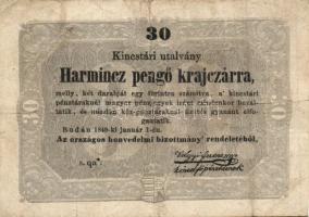 1848. 5Ft + 1849. 2Ft + 1849. 15Kr + 1849. 30Kr T:III,IV