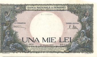 Románia 1945. 1000L (2x) egymást követő sorszámúak T:I