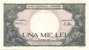 Románia 1945. 1000L (2x) egymást követő sorszámúak T:I
