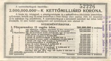 1925. "Diák sorsjegy" 5000K T:I-