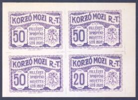 Szeged/Korzó Mozi Rt. DN 50f 4-es tömbben jobb ívszél + illesztőkereszt T:I-