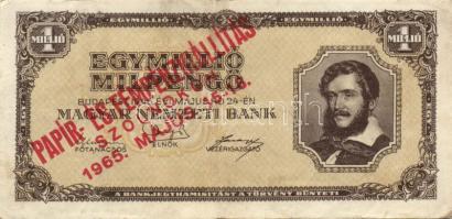 1945-46. 100P + 10.000P (3x) bélyeges + 1.000.000MP (2x) mind klf kiállítási felülbélyegzéssel T:II,III