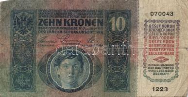 1913. 20K + 1914. 50K + 1915. 10K mindegyik piros "Magyarország" körbélyegzővel T:III,IV