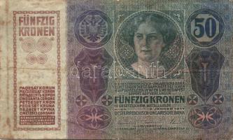 1913. 20K + 1914. 50K + 1915. 10K mindegyik piros "Magyarország" körbélyegzővel T:III,IV