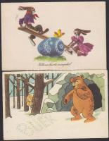 25 db színes magyar grafikai üdvözlőlap az 50-es, 60-as évekből / 25 Hungarian Greeting Cards, 50´s-...