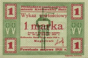 Lengyelország/német megszállás 1917. 1/2M + 1919. 1M (2x) 2klf + 2db szükségpénz Königshütte 1921. 1...