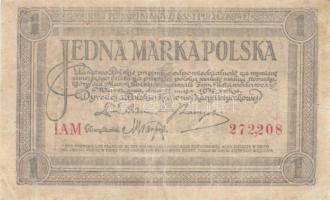 Lengyelország/német megszállás 1917. 1/2M + 1919. 1M (2x) 2klf + 2db szükségpénz Königshütte 1921. 1...