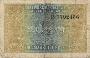 Lengyelország/német megszállás 1917. 1/2M + 1919. 1M (2x) 2klf + 2db szükségpénz Königshütte 1921. 1...