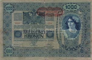 1902. 1000K (2x) függőleges és vízszintes "Deutschösterreich" fny-al,  T:IV+,III- + Ausztr...