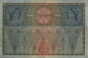 1902. 1000K (2x) függőleges és vízszintes "Deutschösterreich" fny-al,  T:IV+,III- + Ausztr...