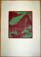 2 db színes linómetszet, Ábrahám Rafael (1929): Vadaspark; Korsók az asztalon: 2 db  jelzett, (sorsz...