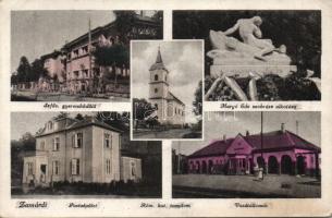 Zamárdi vasútállomással, gyermeküdülővel és Margó Ede irredenta szobrával (EK)