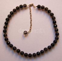 Fazettált füstkvarc nyaklánc aranyozott ezüst szerelékkel