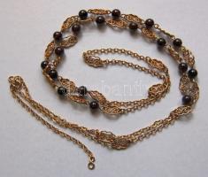 Aranyozott ezüst (Ag) nyaklánc gránátokkal