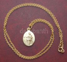 Aranyozott ezüst nyaklánc Mária medállal 7,2 gr