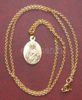 Aranyozott ezüst nyaklánc Mária medállal 7,2 gr