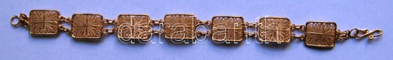 Aranyozott ezüst filigrán karlánc 8,7 gr