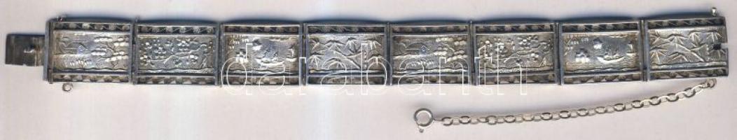 Glídes ezüst (Ag) karkötő keleti mintákkal 28,8 gr dobozban