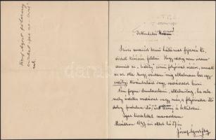 1897 József főherceg sajátkezű levele aláírásával