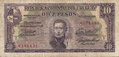 Chile 1958-59. 50P + 1962-75. 100Esc + Nicaragua 1959. 1C + Uruguay 1939. 10P + 1967. 100P T:I,II,III