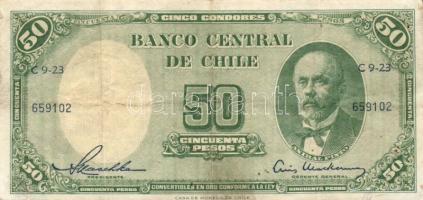 Chile 1958-59. 50P + 1962-75. 100Esc + Nicaragua 1959. 1C + Uruguay 1939. 10P + 1967. 100P T:I,II,II...