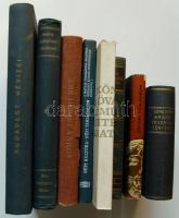 8 db könyv az 1930-as évektől, benne: A Nílus, Budapest hévizei, A Fővárosi Közmű- és Mélyépítési Főigazgatóság évkönyve, Népi kultúra és társadalom, Magyar Irodalomtörténet, stb.