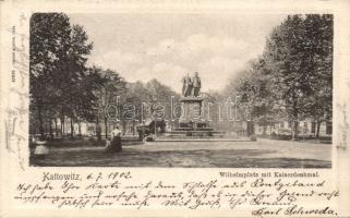 Katowice Wilhelm square with Franz Joseph statue (EK)