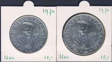 1970. 50Ft Ag + 100Ft Ag "Felszabadulás" pár T:1