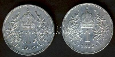 Ausztria 1915-1916. 1K Ag (2x) T:2