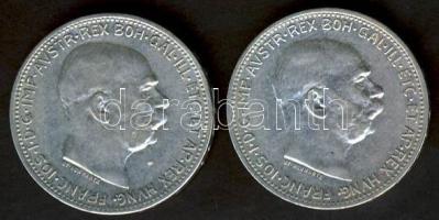Ausztria 1914. 1K Ag (2x) T:2