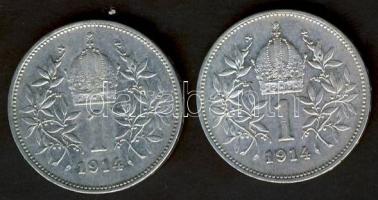 Ausztria 1914. 1K Ag (2x) T:2