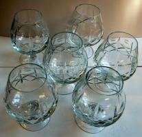6 db-os kristály likőrös pohárkészlet