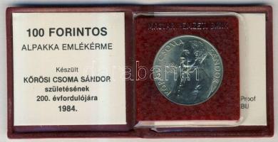 1984. 100Ft "Kőrösi Csoma Sándor" T:BU Eredeti tokban, tanúsítvánnyal!