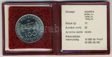 1984. 100Ft "Kőrösi Csoma Sándor" T:BU Eredeti tokban, tanúsítvánnyal!