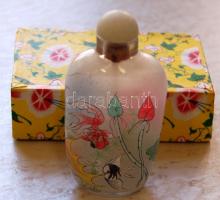 Belülről festett kínai tubákos szelence eredeti dobozban, leírással!