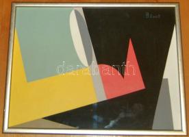 Dévényi János (1956-) Formakontraszt, akril-papír, jelzett, keretben 32x42 cm