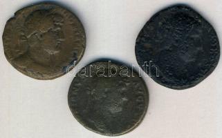 Római Császárság HADRIANUS 117-138. 3db klf As T:3-,4