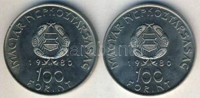 1980. 100Ft (2x) "Szovjet-magyar közös űrrepülés" T:BU