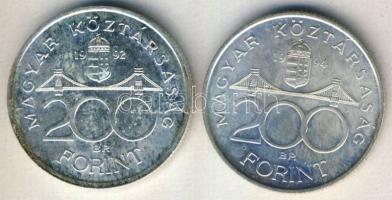 1992. 200Ft "MNB" Ag T:1 + 1994. 200Ft "Deák" Ag T:2