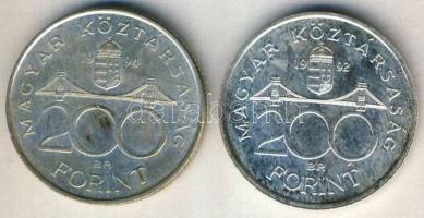 1992. 200Ft "MNB" Ag T:1 + 1994. 200Ft "Deák" Ag T:2-