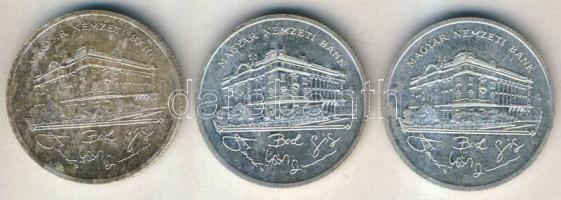 1992. 200Ft "MNB" Ag (3x) T:1,2+