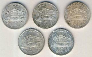 1992. 200Ft "MNB" Ag (4x) + 1993. 200Ft "MNB" Ag T:1,2,2-